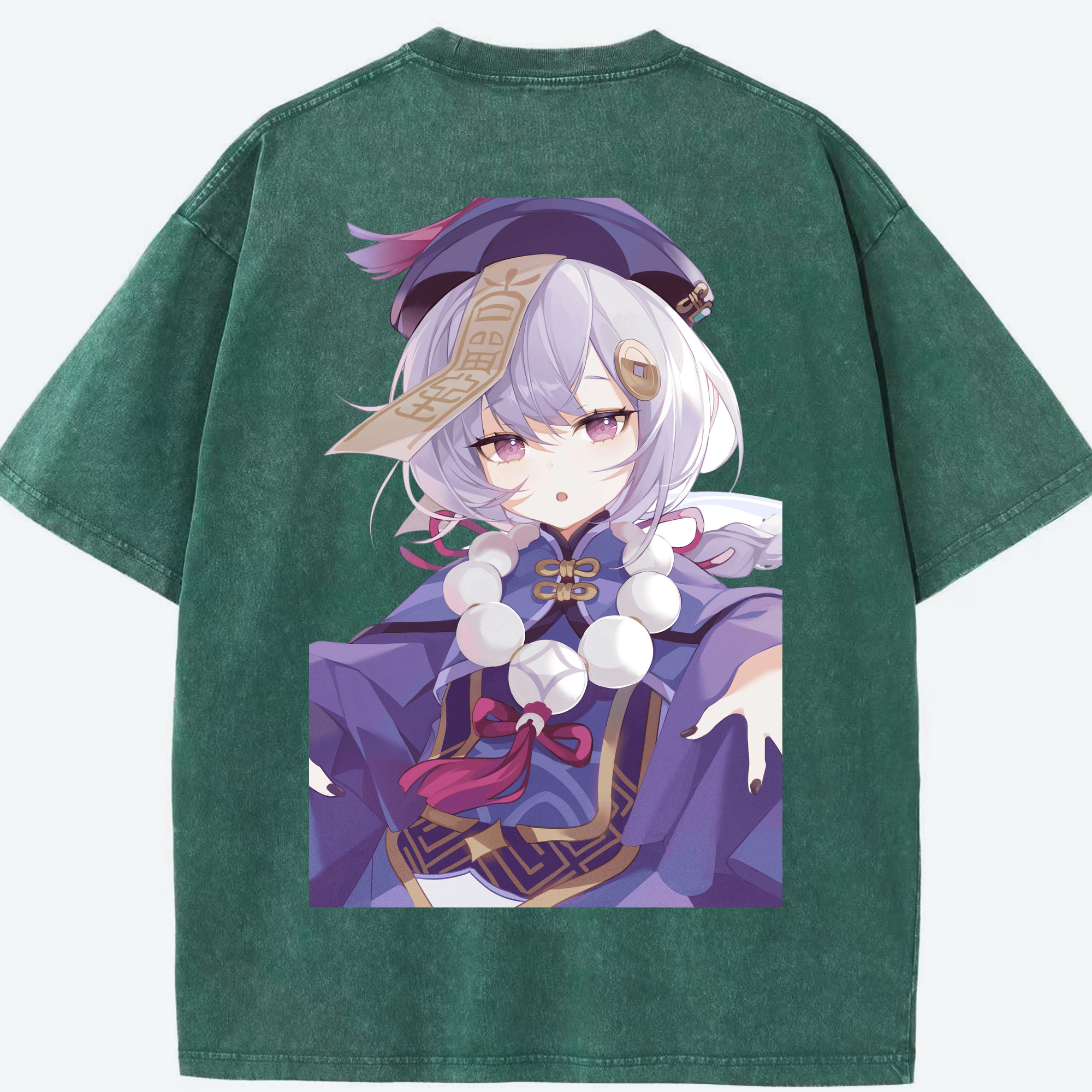 げんし神 七七 なな  genshin Nana 綿100% ヴィンテージ風 半袖Tシャツ（背面プリント）